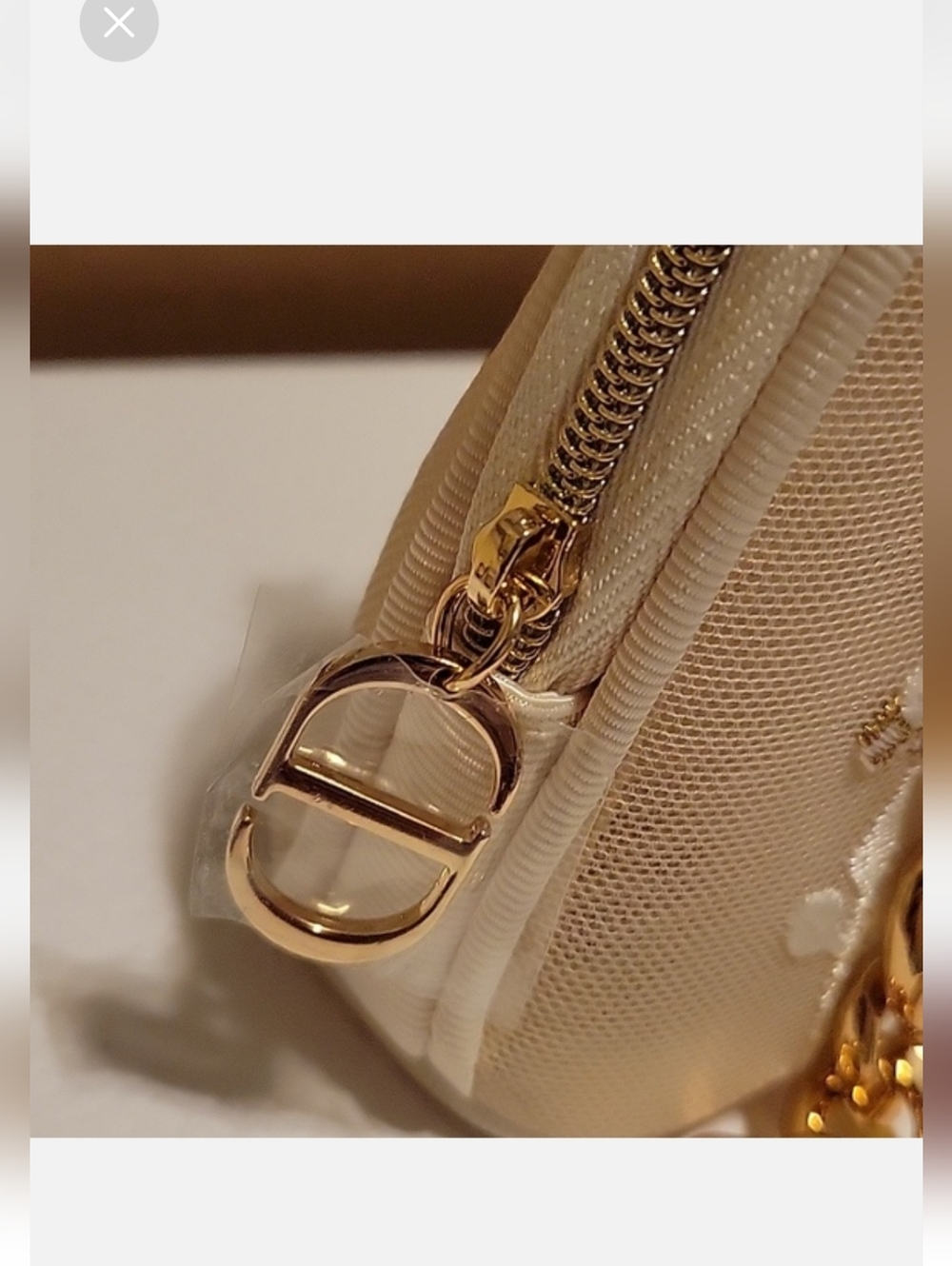 Dior Pouch In Cream With Gold Accents - Picture 7 of 11